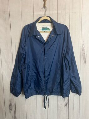 Vintage Men's Navy Windbreaker Jacket